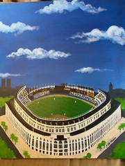 John McMahon „Yankee Stadium, Bronx New York“ Oil Painting – Signed