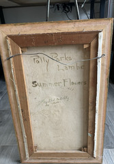Vintage Signed Floral Still Life Painting Framed Flower Vase 17×27 c. 1961