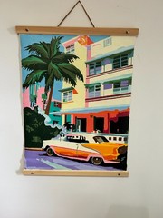 „Cool“ Florida in Acrylic on canvas – 16″ x 20″ – Wood & leather frame