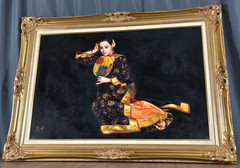 Chen YiFei Poppy reproduction oil painting canvas, 44″ x 32″ signed, framed