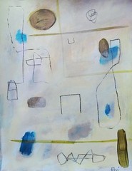 Elvi Original Abstract art on paper 8×10 acrylic signed original painting modern