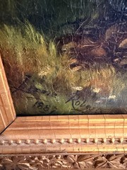 1887 Antique 19 C. American Oil Painting Signed Landscape Shattuck Frame Clamps