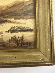 Vintage Lot of 2 Minature Desert Landscape Oil Paintings Both are Signed