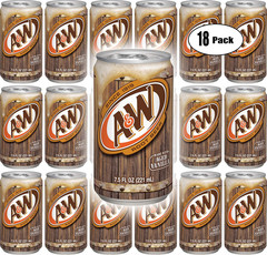 A&W Root Beer, 7.5 Fl Oz Can, (Pack of 18, Total of 135 Fl Oz)