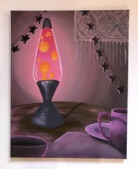 Lava Lamp Original Painting Hippie Boho style Still Life Zen 70’s Peaceful Retro