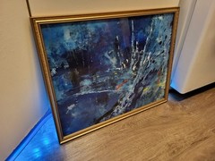 Marvelous Framed Masterpiece Outsider Art Abstract Acrylic Canvas Work