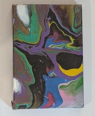 Abstract Fluid Pour Painting 4 X 6 Stretched Canvas acrylic Decor Art Colorful