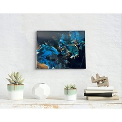 Titled Flowers Resin Abstract Acrylic Art Painting on 11″ X 14″ Canvas