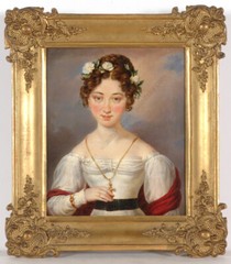 Attributed to Carl von Sales „Austrian lady & her adult children“ 3 portraits(m)