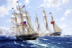 Naval battle scene Ship Hd Oil Painting Giclee Print Canvas