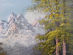 Vtg Original Mountain Cabin by the River Oil Painting Signed 8″ X 10″ Unframed