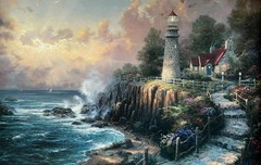 THOMAS KINKADE – THE LIGHT OF PEACE S/N 24″ x 36″ HAND EMBELLISHED CNVS w/COA