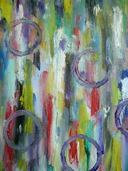 NOT QUITE SURE abstract new oil painting 8×10 wood original WOW signed Crowell