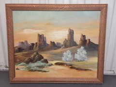 L. Broekemeier Signed Southwest Desert Landscape Oil Painting On Canvas