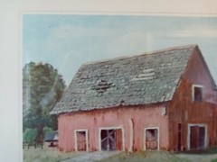  Eisenhower, Framed Lithograph Print 1968 The Deserted Barn