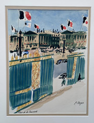 P. BERGER FRENCH WATERCOLOR PAINTING PARIS FRANCE ORIGINAL PLACE DE LA CONCORDE