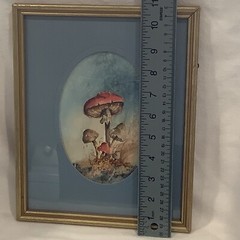 Watercolor of Mushrooms Vintage Signed Hazel Nelson 11” x 8-3/4”