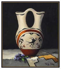 Rose Ann Day Two Original Oil Painting On Board Still Life Signed Signed Framed