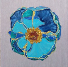 Acrylic original interior painting on linen canvas 22×22 inches Violas Pansy