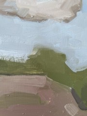 Modern Abstract Landscape with Clouds One of Kind Fine Art Signed Oil Painting