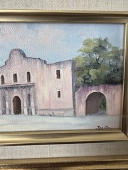 Louise Kelley Trenton Original Oil Painting The Alamo San Antonio Texas Vintage
