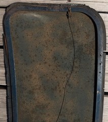 OOAK Folk Art Painting Mounted In Original 1928 Dodge Wayfarer Windshield Frame