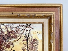 Large Morris Katz Original Oil Painting Palette Knife Landscape Framed 44×32