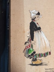 Vintage Volendam Holland Boy Girl Art Paintings Framed Wall Decor
