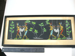 Nigerian African Painting Mid Century Signed
