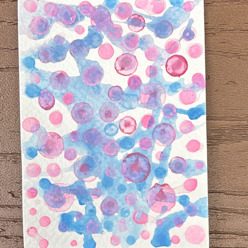 Abstract Watercolor Painting on Paper, Bubble Circles Art, Unframed Single Piece