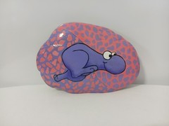 Lot of 4 Hand-Painted Nerd Candy Rocks-Signed and Glossed