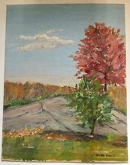Bertha Roberts – Original Oil Vintage Autumn View – Maine