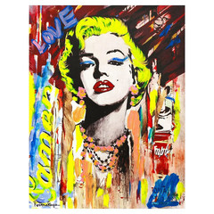 Nastya Rovenskaya- Mixed Media on Canvas „Marilyn Monroe II“
