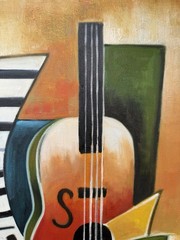 Original Russian Abstract Composition, Oil Painting, Framed, 50.0 x 40.0 cm.