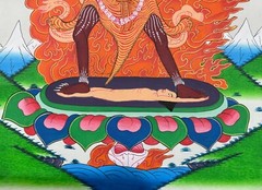 Silk Brocade Mounted Ekajati Thangka Art, For Meditation and Wall Decoration