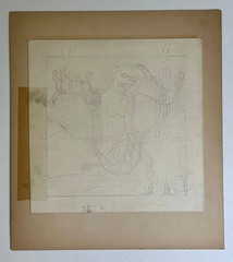 Antique Watercolor Art Deco Style Painting by Hazel Frazee, Chicago, IL