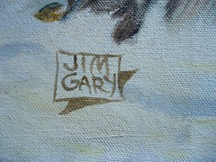 JIM GARY, RARE LISTED AMERICAN COMIC BOOK ILLUSTRATOR HORSE RIDER OIL ON CANVAS