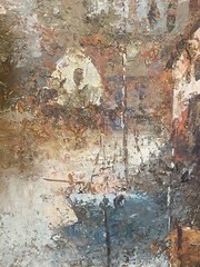 Seascape Oil Painting “Docked Fleet” By Listed Artist Edward Barton (1926-2012)