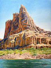 Grand Canyon Hat 16×20″ Original Oil Painting on Canvas, Floating Frame 20×24″