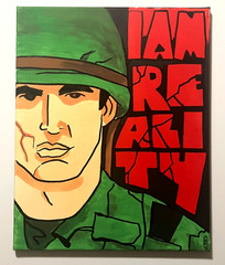 Original Movie Pop Art Painting PLATOON movie Sgt. Barnes 16×20 Canvas