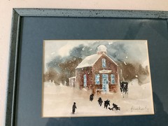H Lunkwitz Handpainted Original Watercolor Amish Painting Approx 10 3/4”x8 3/4”