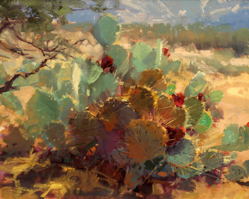 Canvas Print Oil painting Impression Western landscape cactus on canvas L639