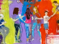 Tailgate Party, Man Cave Art (Original Acrylic Painting on Wood)