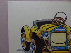 VINTAGE HAND PAINTED ART RAT HOT ROD CAR 1920’S STYLE PAPER BOARD 11″ X 8 1/2″