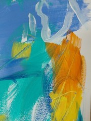 MONA VIVAR 14 x 11 Original Abstract Acrylic Painting On Paper Artist Signed
