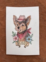 Small Watercolor Custom Pet Portraits From Your Own Photos, Any Breed Pet