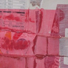 Larry Lerew painting abstract minimalism red cardboard collectible original COA