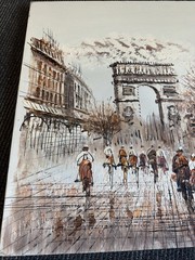 Original Signed Burnet Cityscape Mid Century Painting European Street Scene