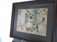 Myrtle Lillian Stedman (1908-2007) 1931 Houston Texas Watercolor of Southern wom