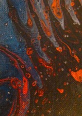 DARKNESS ENTERS THE LIGHT Acrylic Abstract Flow Painting ACEO 2.5 x 3.5 inches